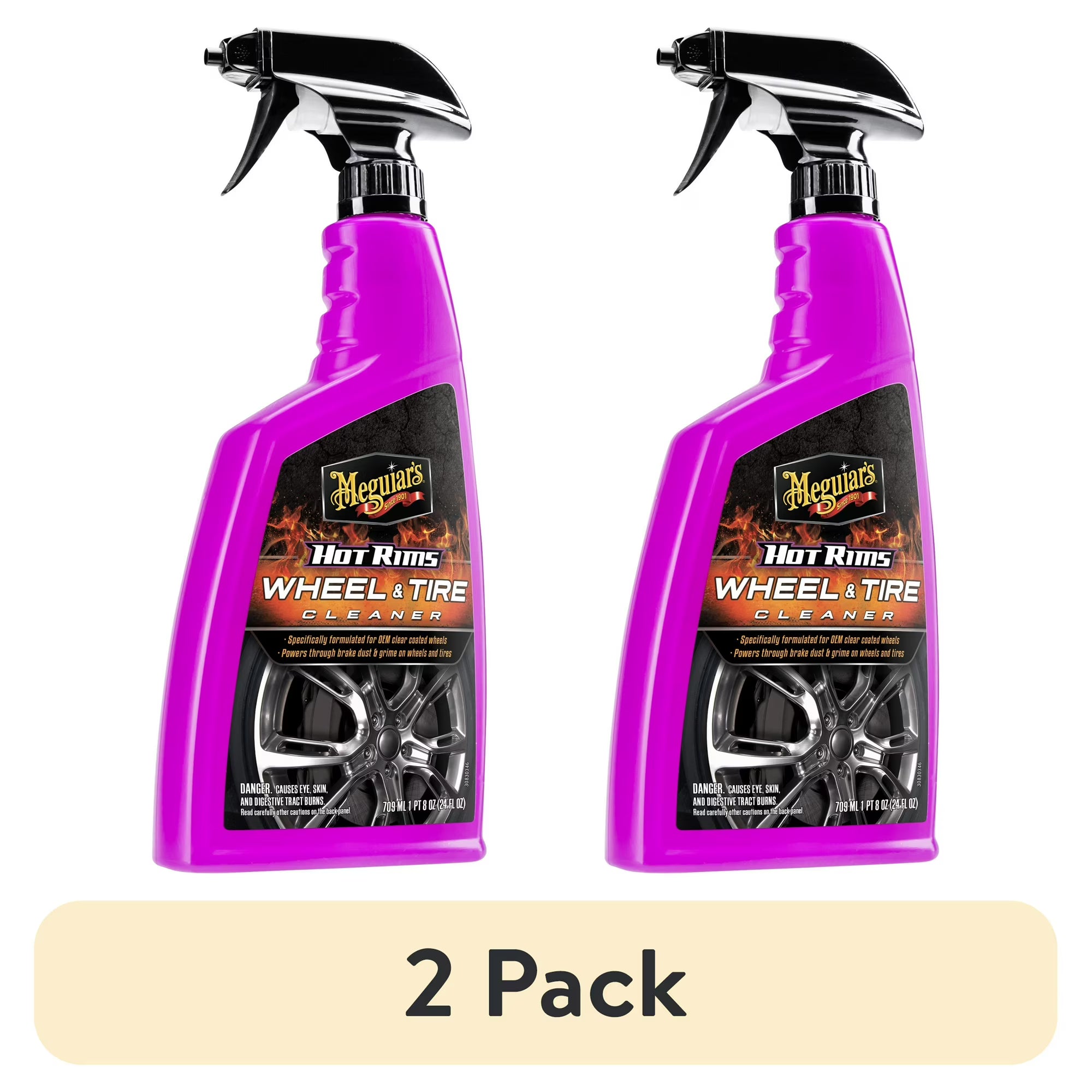 Meguiar's Meguiar S Hot Rims Wheel And Tire Cleaner G9524 24 Oz Spray (Pack of 2) — 24 oz