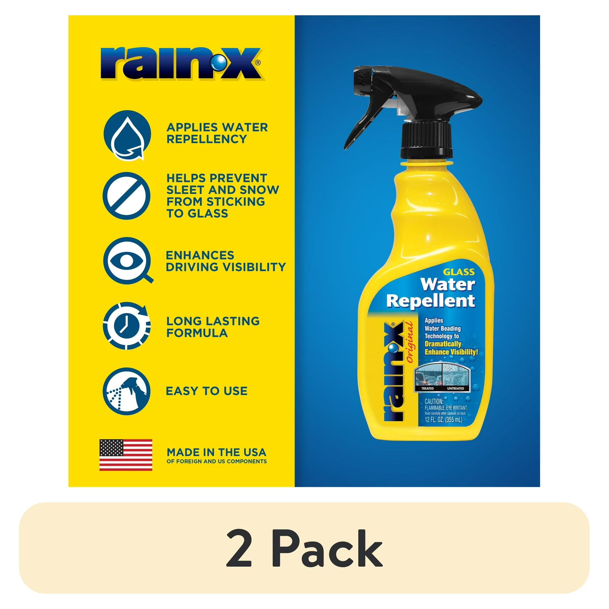 Rain‑X Rain X Glass Water Repellent Original Treatment 12 Oz 630045W (Pack of 2) — 12 oz