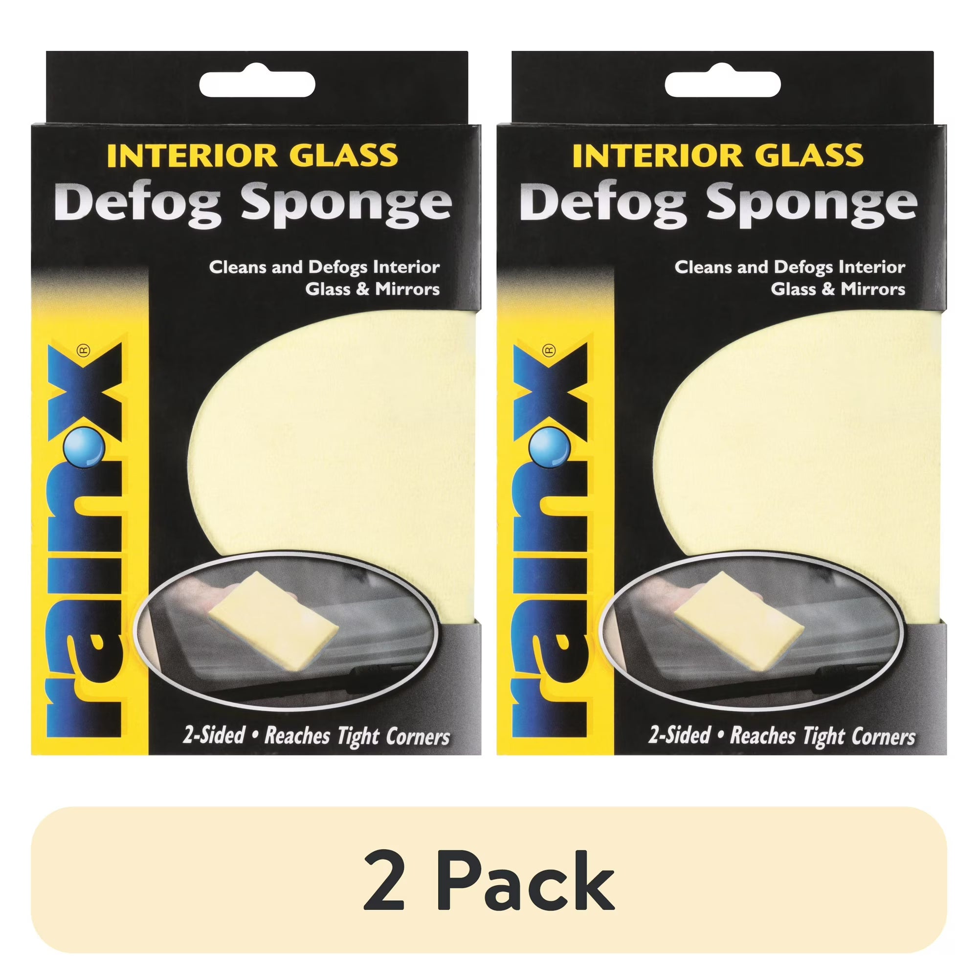 Rain‑X Rain X Microfiber Glass Defogging Sponge For Window And Mirror Blue And Yellow 1Pk 45116X (Pack of 2) — 1 ct