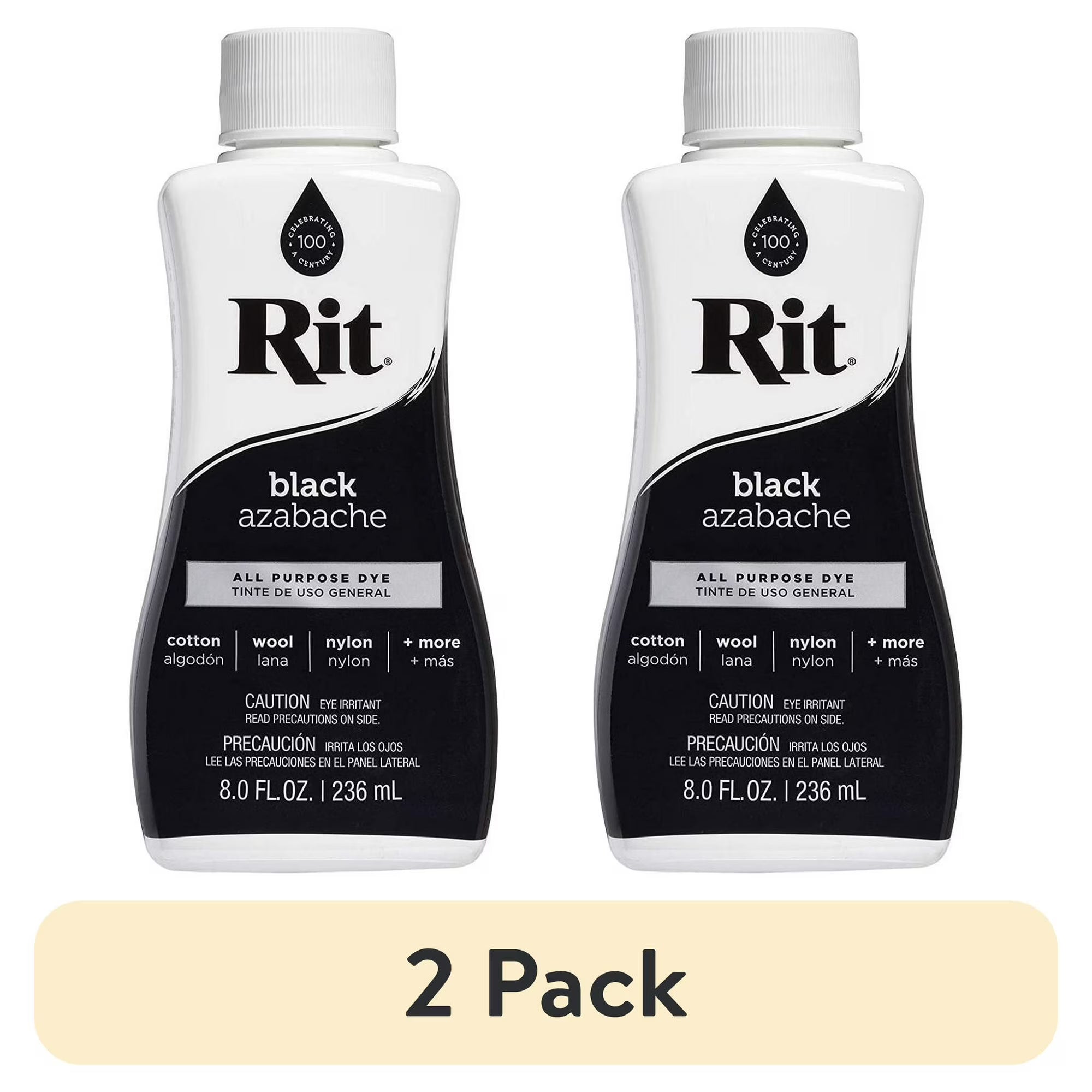 (2 pack) Rit, All Purpose Liquid Dye, Black, 8 fl oz