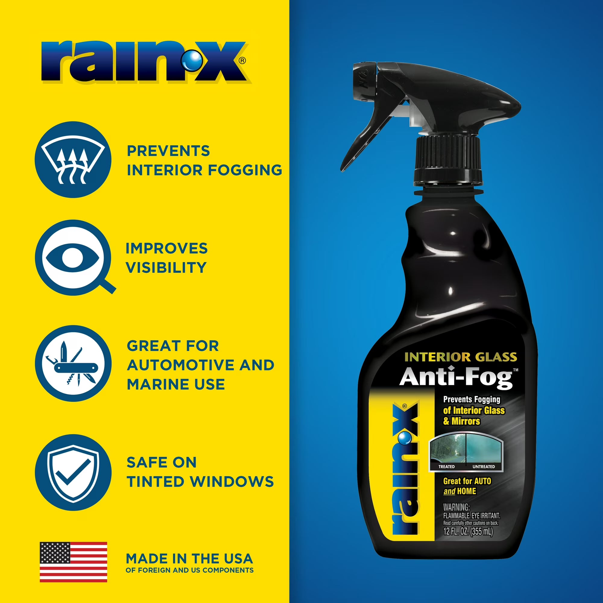 Rain‑X Rain X Interior Glass Anti Fog 12 Fl Oz 630046W (Pack of 2) — 12 oz