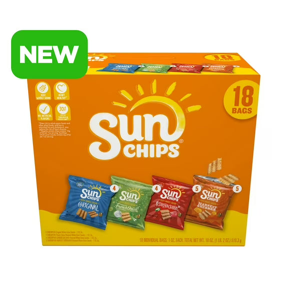 SunChips Sunchips Whole Grain Snacks Variety Pack 18 Count 18 Ounce — Variety Pack · 18 ct · 18 oz