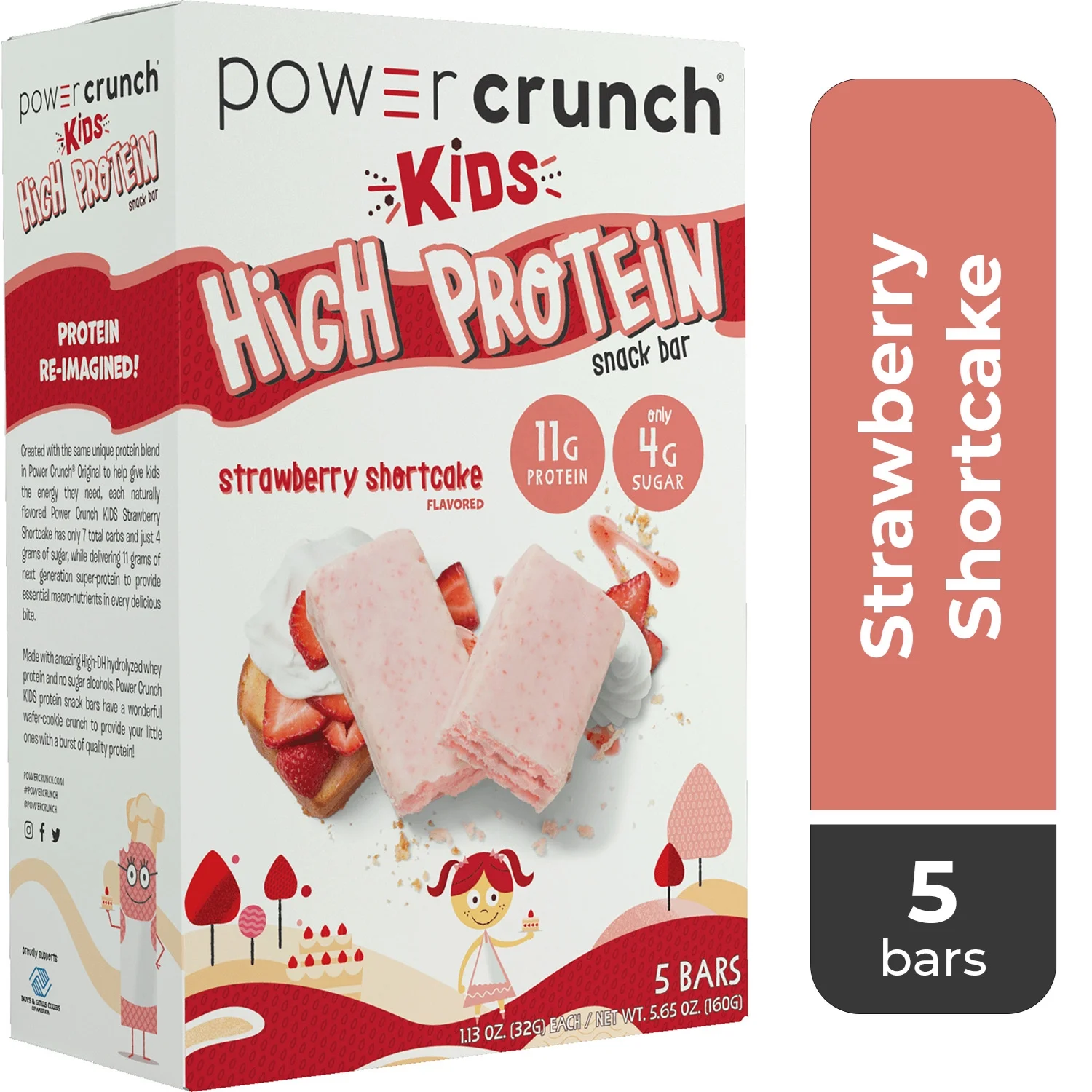 Power Crunch Power Crunch Kids High Protein Snack Bars Strawberry Shortcake 1 13 Oz 5 Count — Strawberry Shortcake · 5 ct · 13 oz