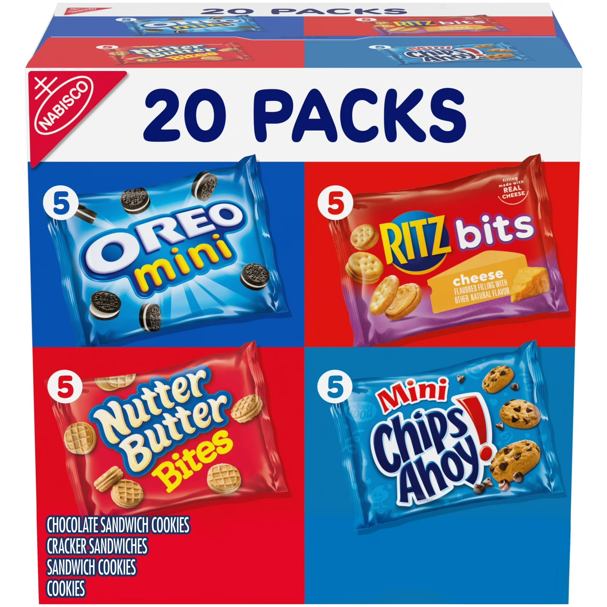 Nabisco Nabisco Classic Mix Variety Pack Oreo Chips Ahoy Nutter Butter Ritz Bits Cheese 20 Snack Packs — Variety Pack · 20 ct