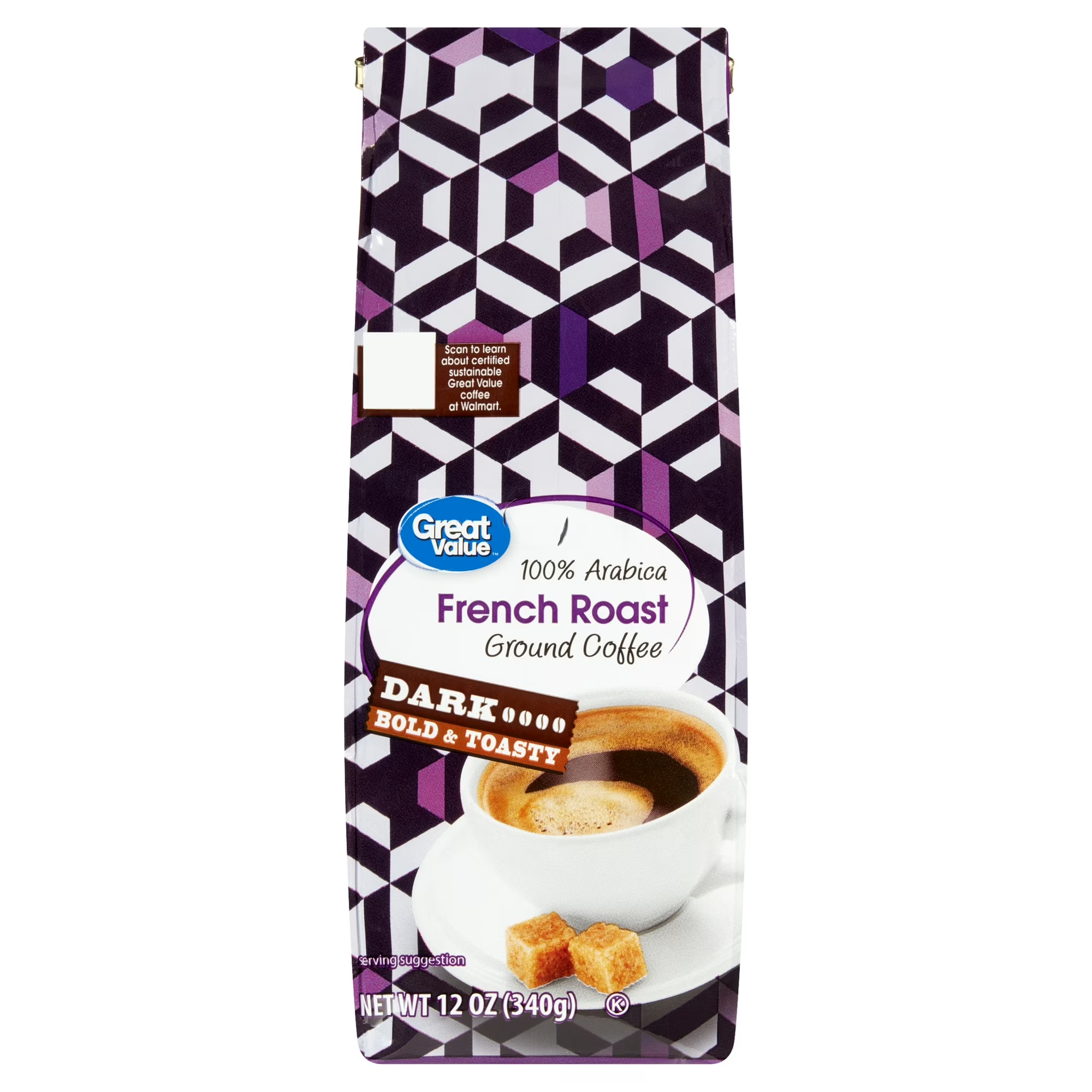 Great Value French Roast 100% Arabica Dark Roast Ground Coffee — 12 oz