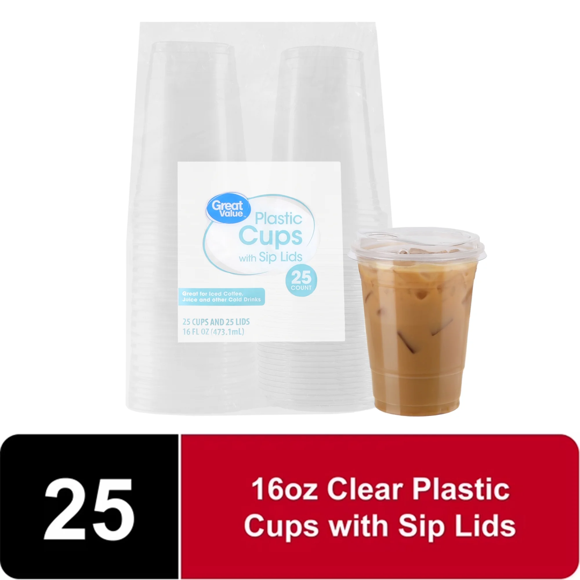 Generic 16Oz Cold Cup W Lid 25Ct Pp — 16 oz · 25 ct (Pack of 2)
