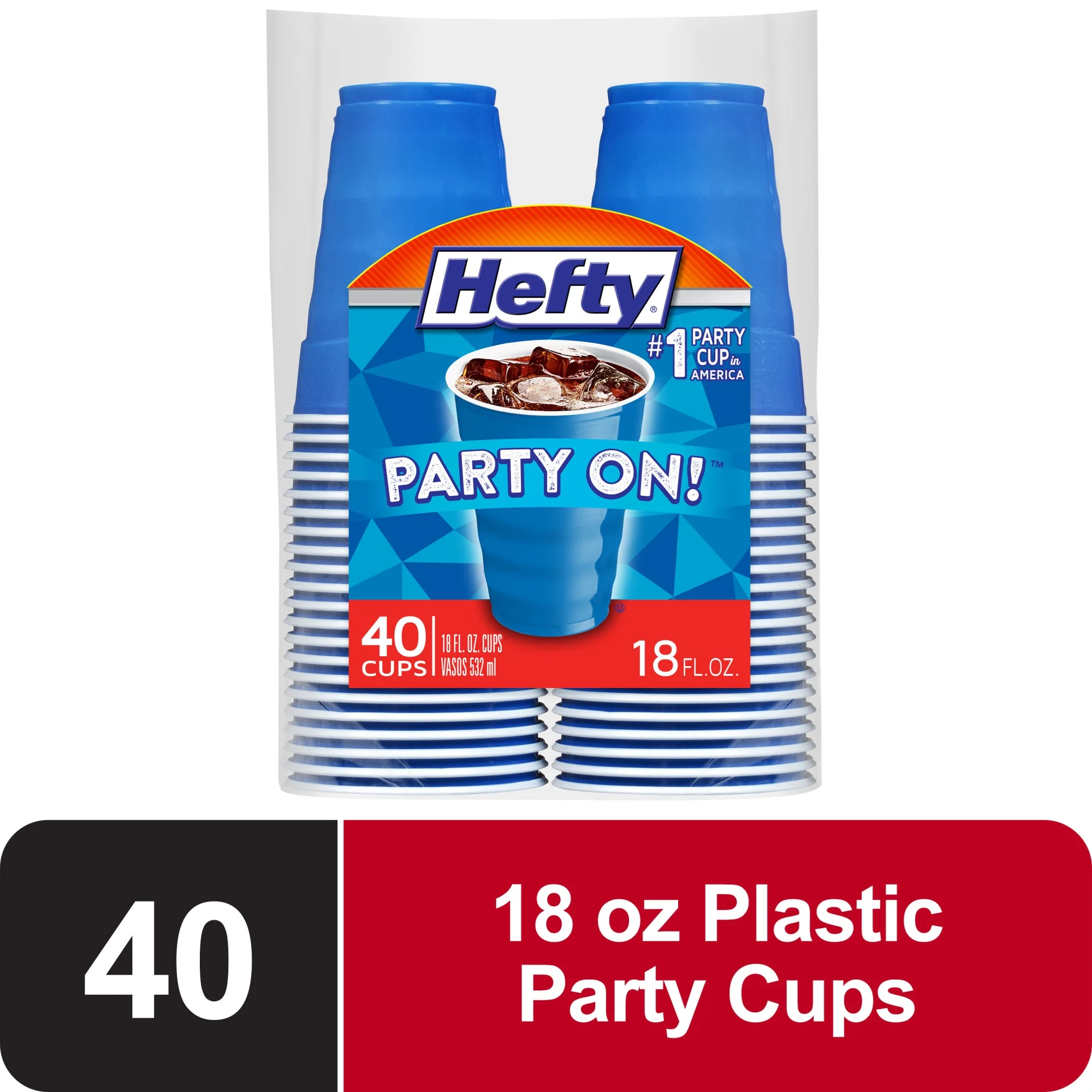 Hefty Party On Cups Tableware 18 Ounce Red 1 Pack 40 Count — 18 oz · 40 ct (Pack of 2)