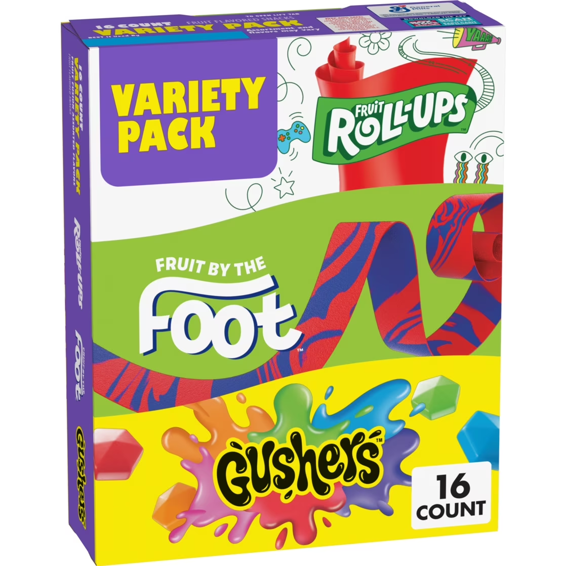Fruit Roll-Ups Fruit Roll Ups Fruit By The Foot Gushers Easter Basket Stuffers 16 Ct 10 2 Oz — 16 ct · 2 oz