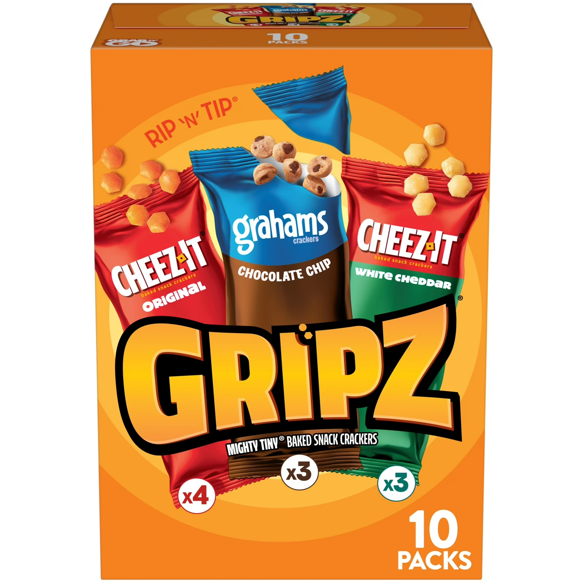 Keebler GRIPZ Gripz Variety Pack Mini Snack Crackers Kids Snacks 10 Count — Variety Pack · 10 ct