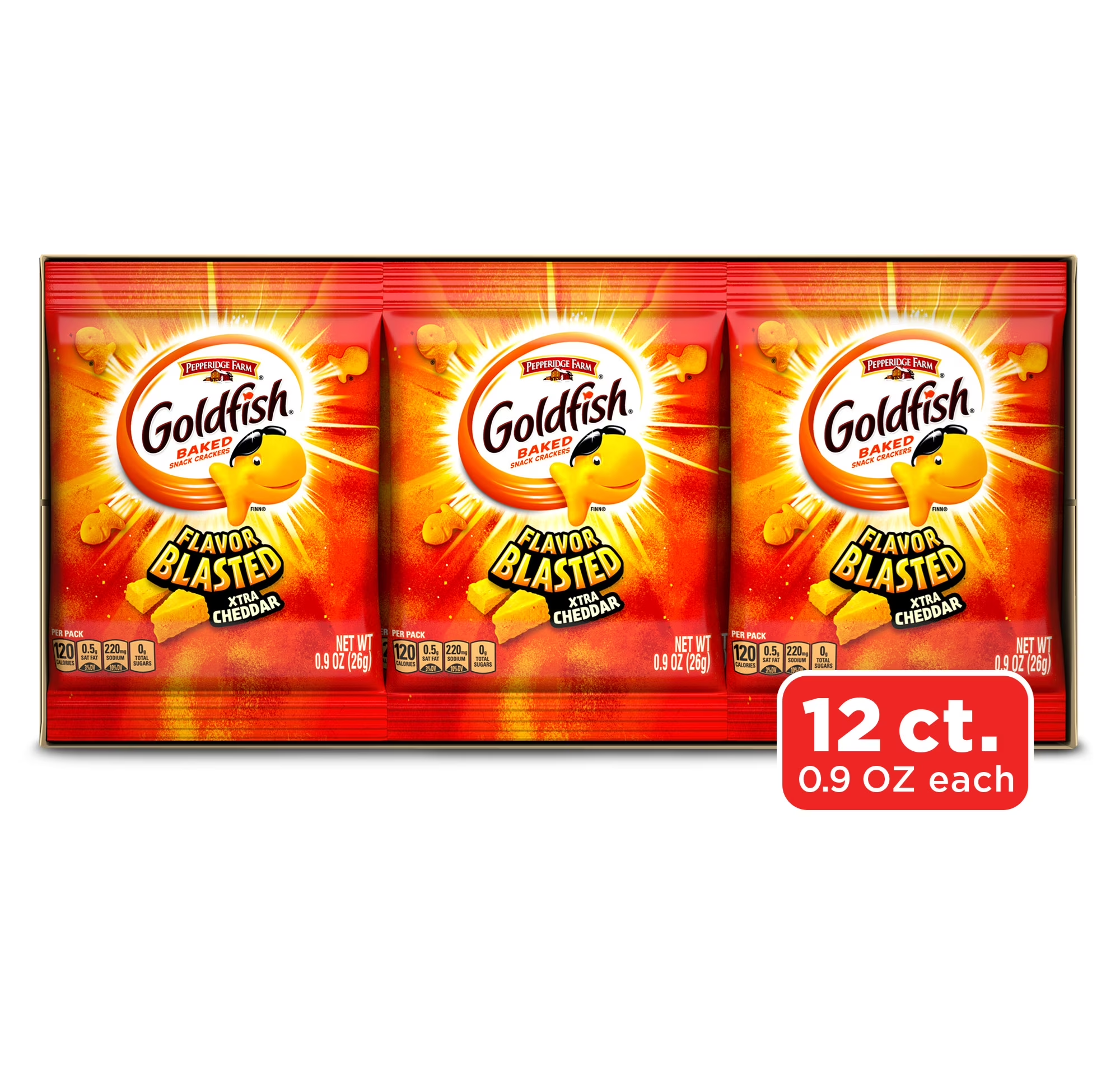 Goldfish Goldfish Flavor Blasted Crackers Xtra Cheddar Snack Packs 12 Count Multipack