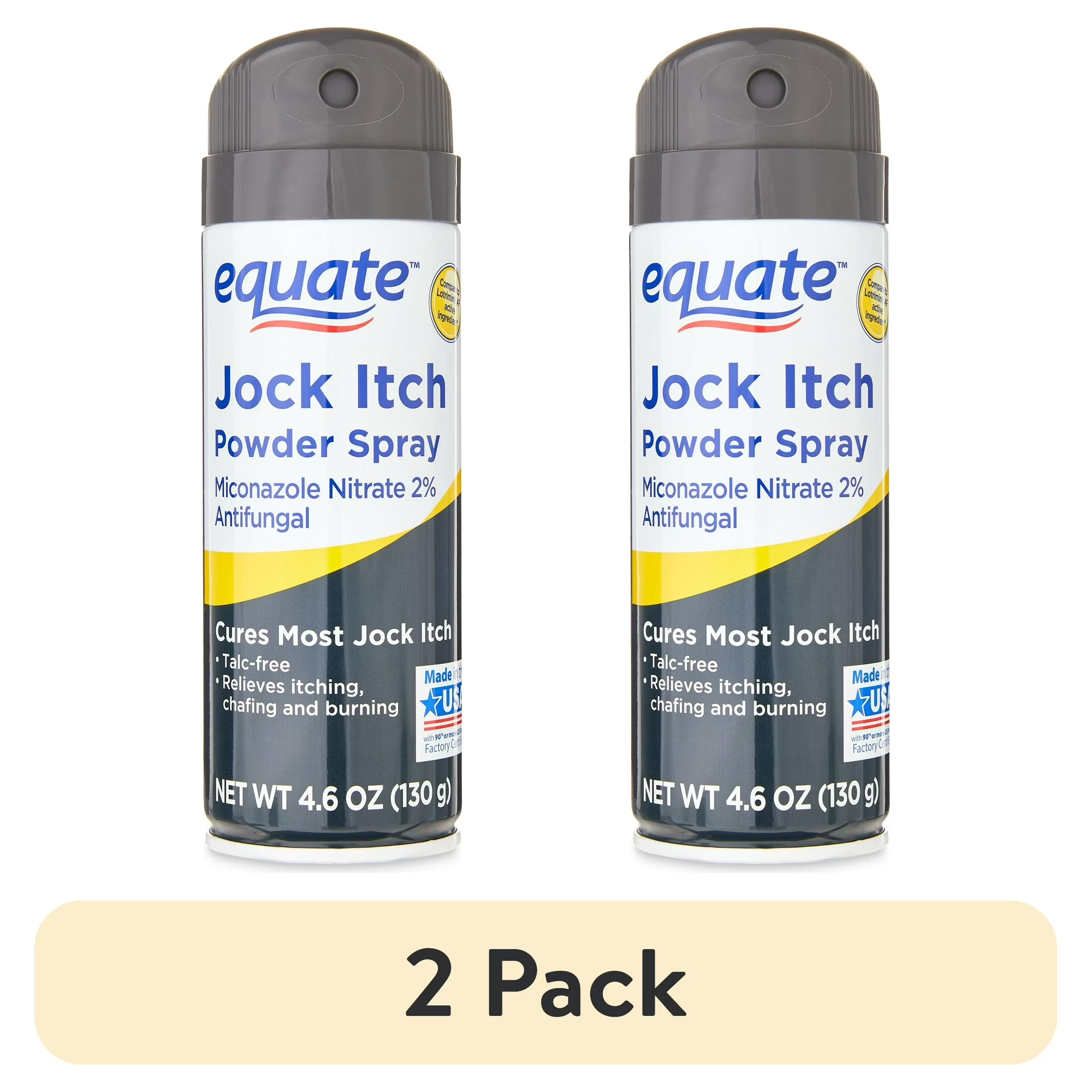 Equate Jock Itch Relief Powder Spray Miconazole Nitrate 2% Antifungal, 4.6 oz, Compare to Lotrimin® AF Active Ingredient