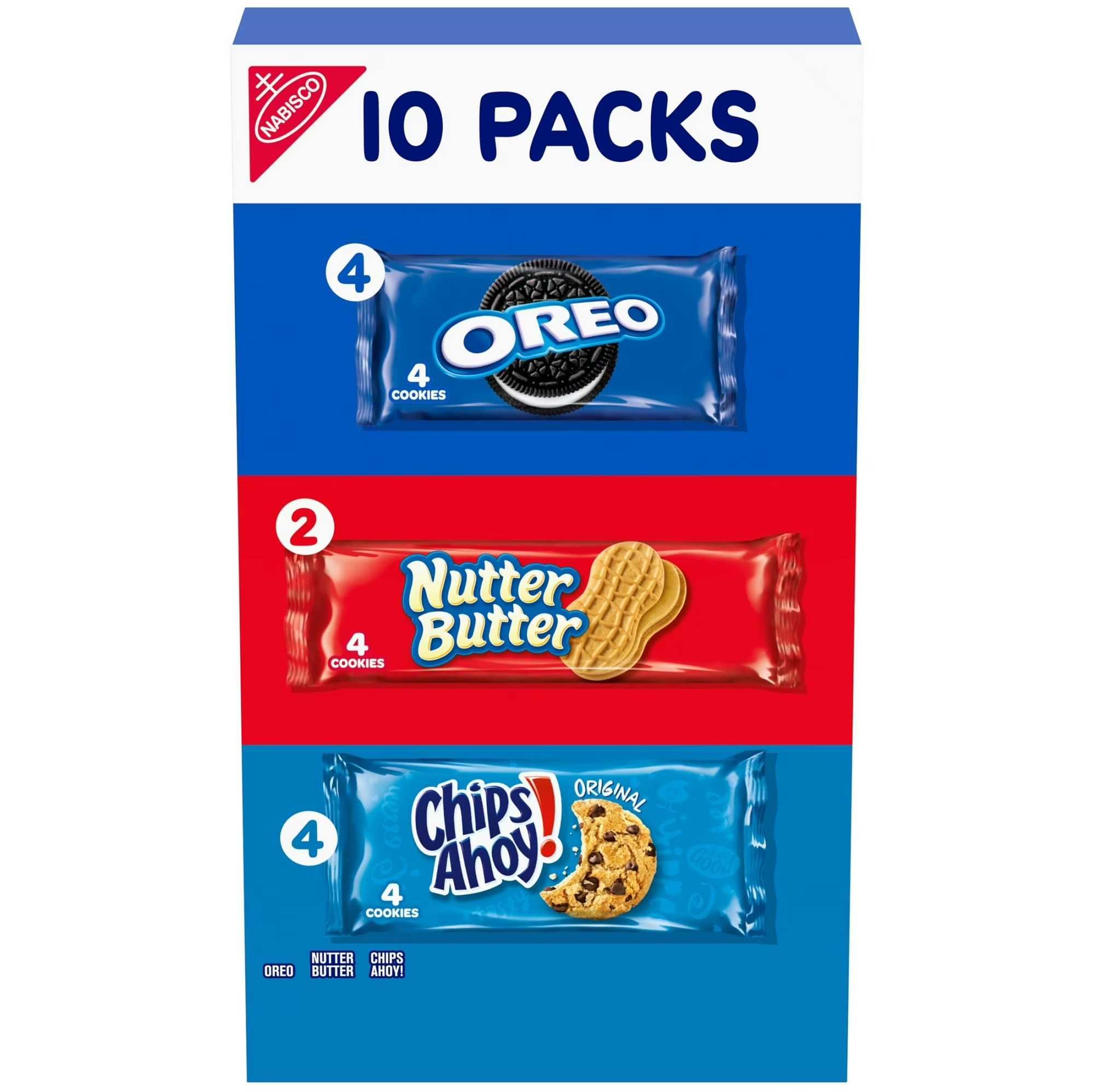 Nabisco Nabisco Cookie Variety Pack Oreo Nutter Butter Chips Ahoy 10 Snack Packs 4 Cookies Per Pack — Variety Pack · 10 ct