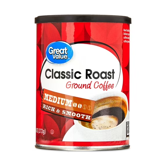 Great Value Classic Medium Roast Ground Coffee — 9.6 oz