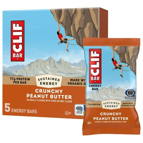 CLIF BAR Clif Bar Crunchy Peanut Butter Made With Organic Oats Energy Bars Non Gmo Plant Based Protein Bars 5 Pack — Crunchy Peanut Butter · 5 ct