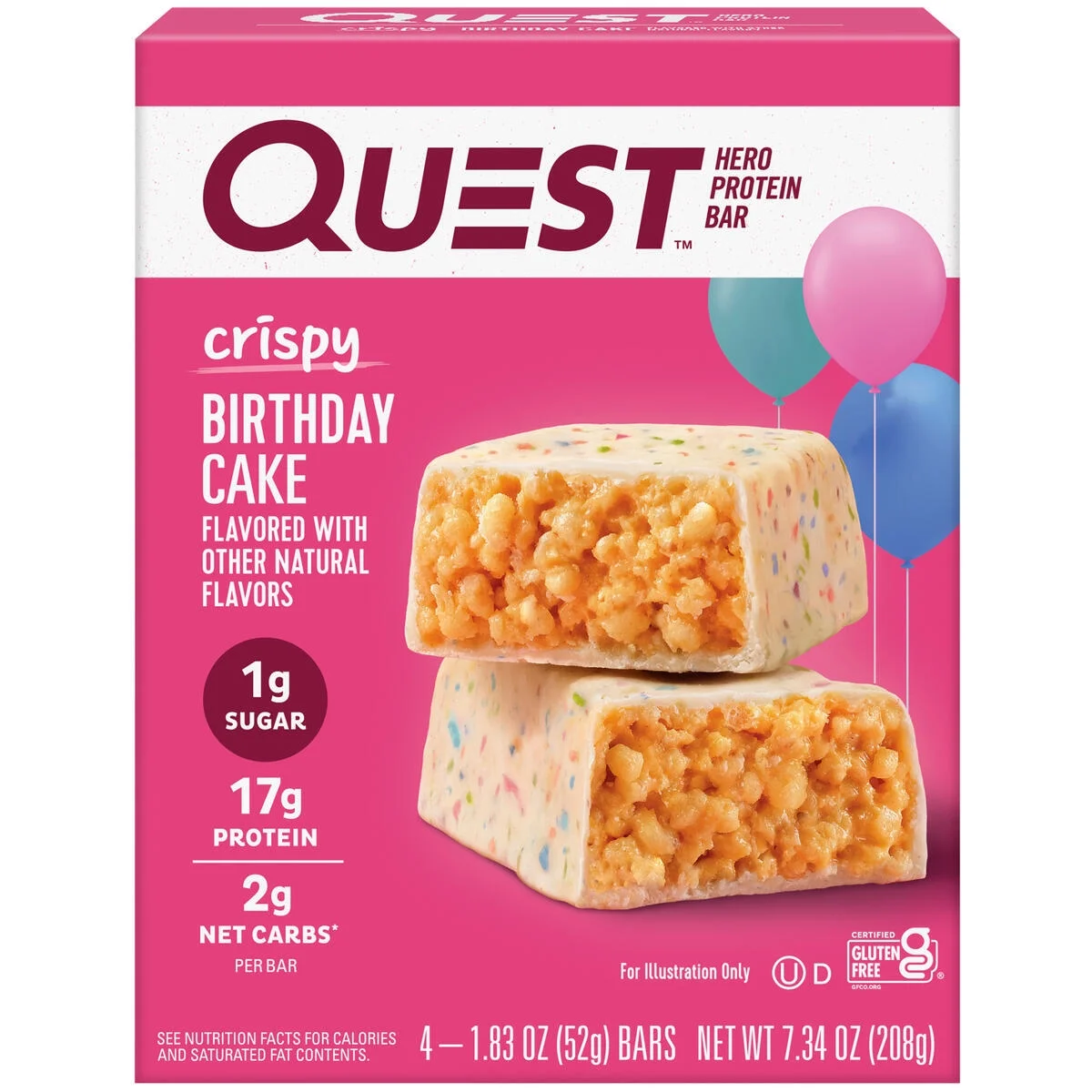 Quest Quest Crispy Hero Protein Bar Birthday Cake Flavor Low Sugar 4 Count — Birthday Cake · 4 ct