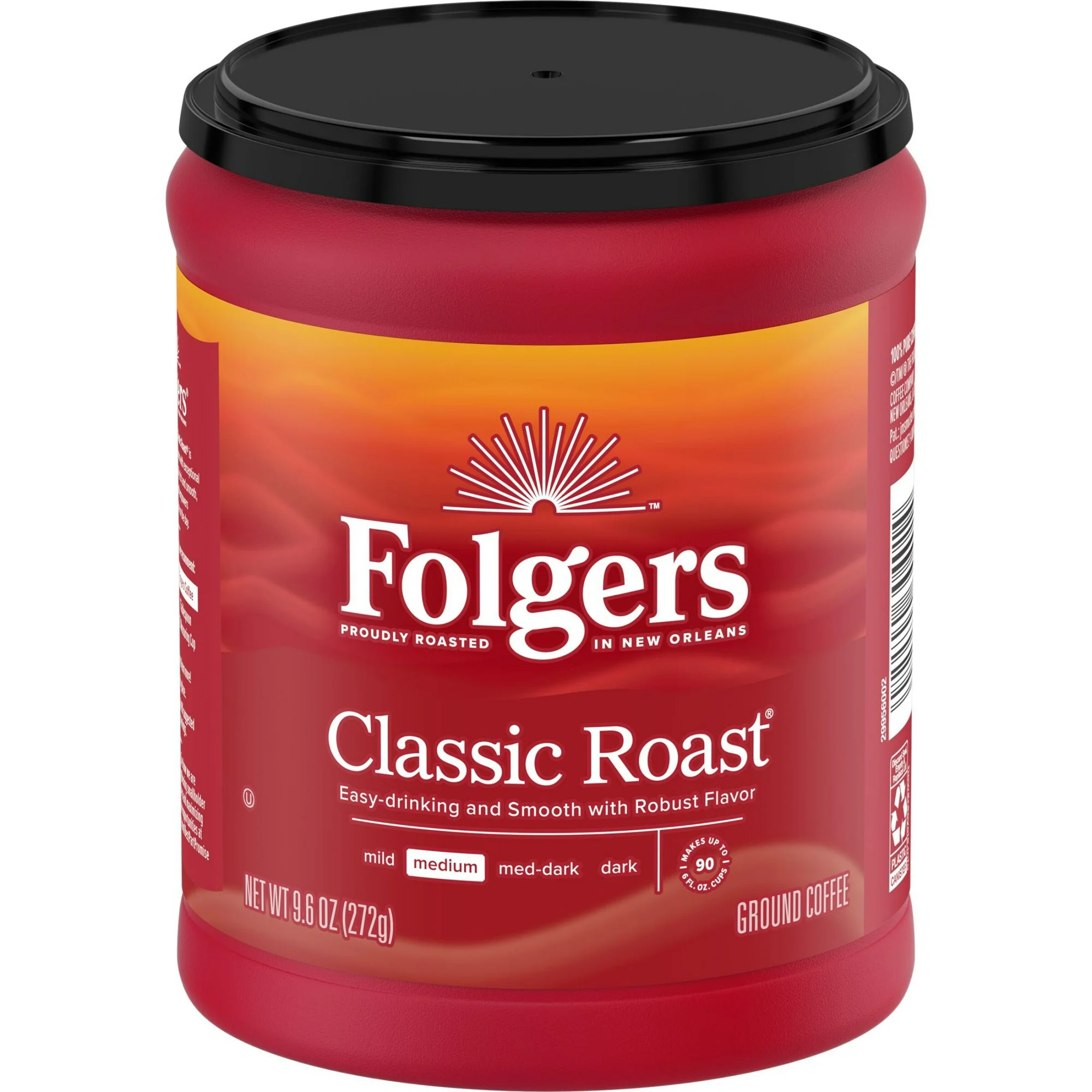 Folgers Classic Roast Ground Coffee — Pack of 2 (9.6 oz Canisters)