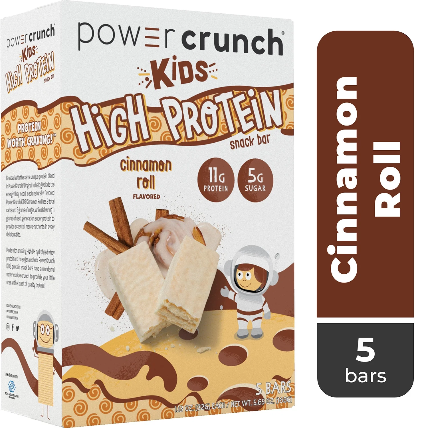 Power Crunch Power Crunch Kids High Protein Snack Bars Cinnamon Roll 5 Count Box 5 65 Oz — Cinnamon Roll · 5 ct · 65 oz