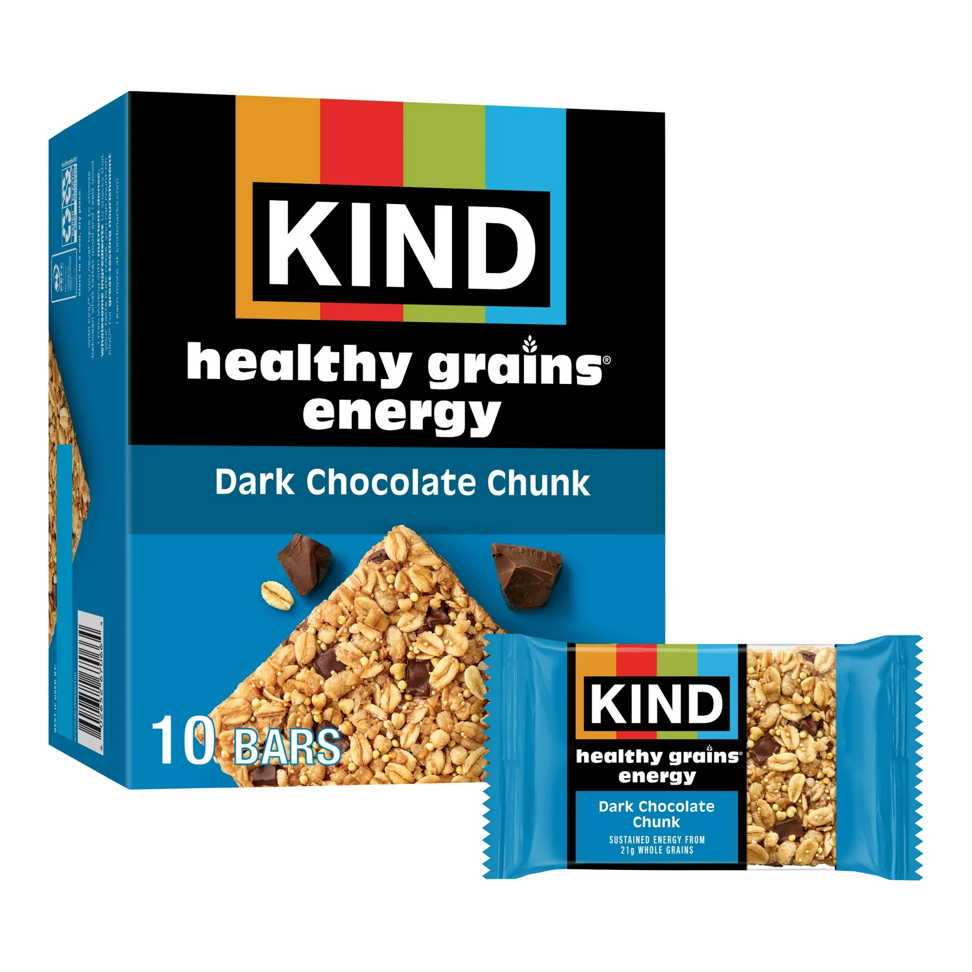 KIND Kind Dark Chocolate Chunk Healthy Grains Energy Bars 10 Count 1 Cardboard Box — Dark Chocolate Chunk · 10 ct